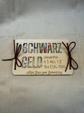 Geldgeschenk aus Holz „Schwarzgeld“